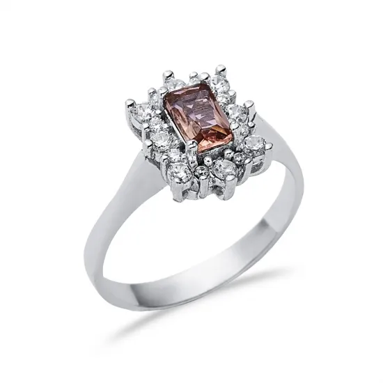 Rectangle Shape Cluster Zultanite Sterling Silver Ring