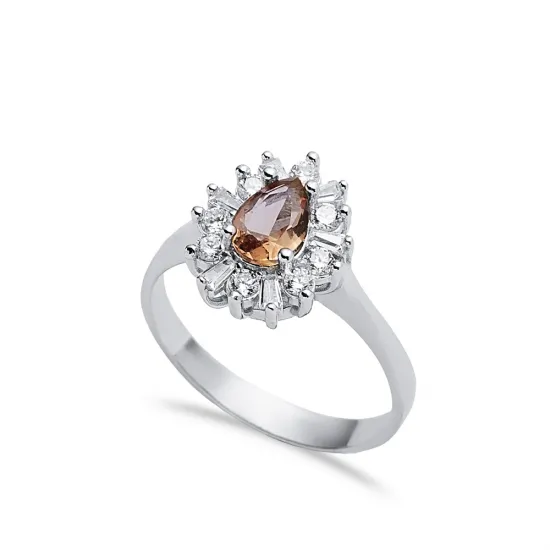 Pear Shape Cluster Zultanite 925 Silver Ring