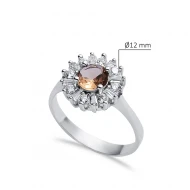 Round Baguette Cluster Zultanite 925 Silver Ring