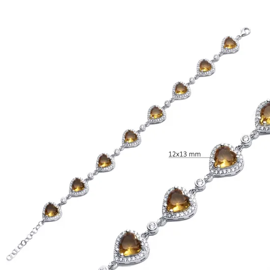 Heart Cluster Zultanite 925 Sterling Silver Bracelet