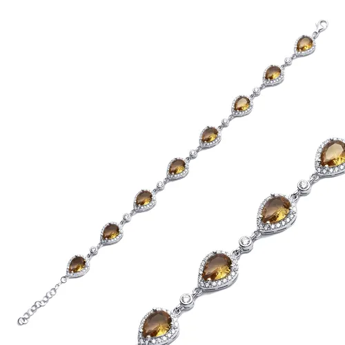 Pear Cluster Zultanite 925 Sterling Silver Bracelet