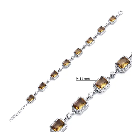 Baguette Cluster Zultanite 925 Sterling Silver Bracelet