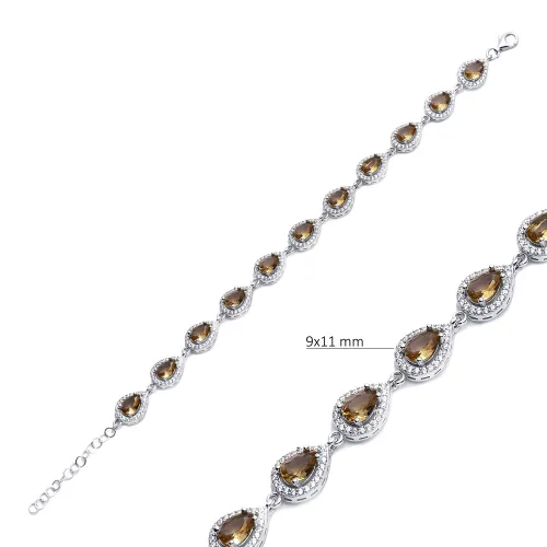Pear Cluster Zultanite Sterling Silver Bracelet