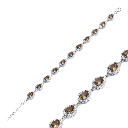 Pear Cluster Zultanite Sterling Silver Bracelet