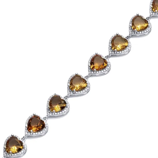 14 X 14mm Heart Cluster Zultanite 925 Silver Bracelet