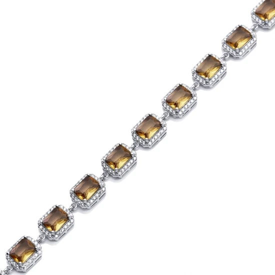 9 X 11mm Baguette Cluster Zultanite 925 Silver Bracelet - Sade 925 Silver Jewelry