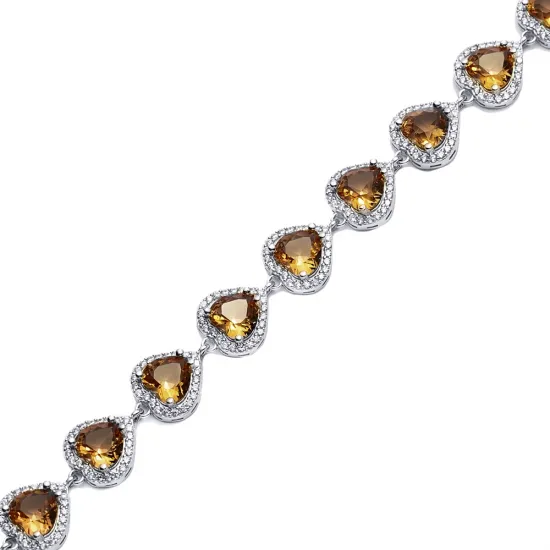 12 X 12mm Heart Cluster Zultanite 925 Silver Bracelet 12 X 12mm Heart Cluster Zultanite 925 Silver Bracelet