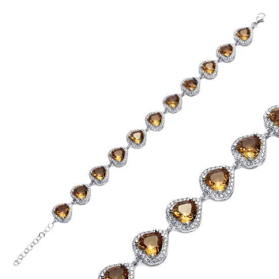 12 X 12mm Heart Cluster Zultanite 925 Silver Bracelet 12 X 12mm Heart Cluster Zultanite 925 Silver Bracelet