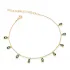 Minimalist Emerald CZ Pear Shape Shaker Silver Anklet