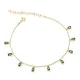 Minimalist Emerald CZ Pear Shape Shaker Silver Anklet Minimalist Emerald CZ Pear Shape Shaker Silver Anklet