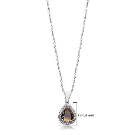 Turkish Pear Zultanite CZ 925 Sterling Silver Necklace Turkish Pear Zultanite CZ 925 Sterling Silver Necklace