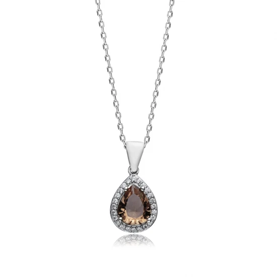 Turkish Pear Zultanite CZ 925 Sterling Silver Necklace Turkish Pear Zultanite CZ 925 Sterling Silver Necklace