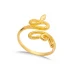 Snake Vintage 22 Karat Gold Adjustable 925 Silver Ring