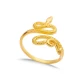 Snake Vintage 22 Karat Gold Adjustable 925 Silver Ring