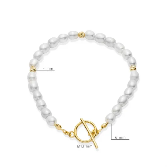 Freshwater Pearl Lock 925 Sterling Silver Bracelet