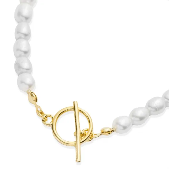 Freshwater Pearl Lock 925 Sterling Silver Bracelet