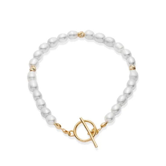 Freshwater Pearl Lock 925 Sterling Silver Bracelet