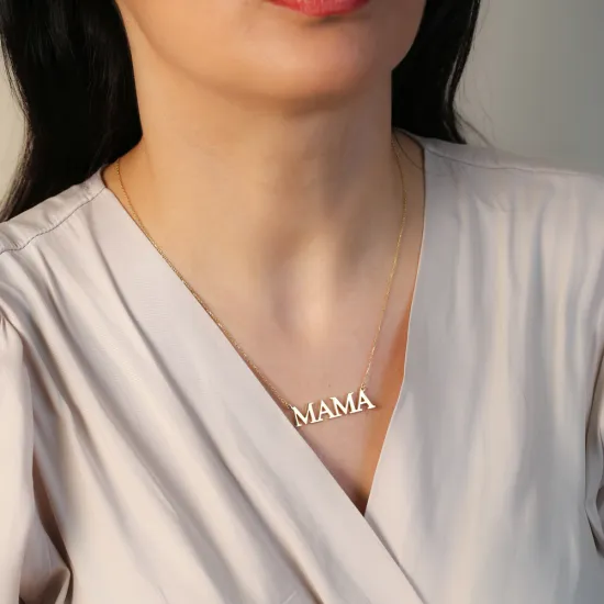Mama Word Plain 925 Sterling Silver Necklace Mama Word Plain 925 Sterling Silver Necklace