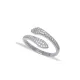 Two Head CZ Snake Adjustable 925 Sterling Silver Ring
