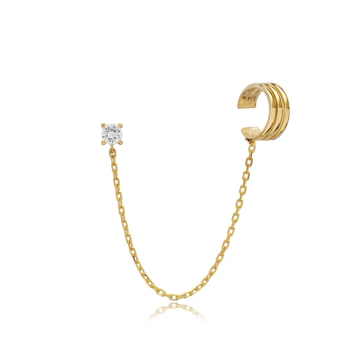 CZ Chain Cartilage 925 Sterling Silver Earrings