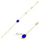 Sapphire Quartz Oval Gold Bezel CZ 925 Silver Bracelet Sapphire Quartz Oval Gold Bezel CZ 925 Silver Bracelet