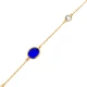 Sapphire Quartz Oval Gold Bezel CZ 925 Silver Bracelet Sapphire Quartz Oval Gold Bezel CZ 925 Silver Bracelet