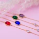 Sapphire Quartz Oval Gold Bezel CZ 925 Silver Bracelet Sapphire Quartz Oval Gold Bezel CZ 925 Silver Bracelet