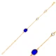 Sapphire Quartz Oval Gold Bezel CZ 925 Silver Bracelet Sapphire Quartz Oval Gold Bezel CZ 925 Silver Bracelet