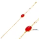Ruby Quartz Gold Bezel Oval Shape 925 Silver Bracelet | 925 Sterling Silver Wholesale | Sade Silver Ruby Quartz Gold Bezel Oval Shape 925 Silver Bracelet - Sade 925 Silver Jewelry
