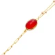 Ruby Quartz Gold Bezel Oval Shape 925 Silver Bracelet | 925 Sterling Silver Wholesale | Sade Silver Ruby Quartz Gold Bezel Oval Shape 925 Silver Bracelet - Sade 925 Silver Jewelry