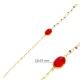 Ruby Quartz Oval Design Gold Bezel Charm Silver Bracelet Ruby Quartz Oval Design Gold Bezel Charm Silver Bracelet