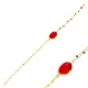 Ruby Quartz Oval Design Gold Bezel Charm Silver Bracelet Ruby Quartz Oval Design Gold Bezel Charm Silver Bracelet