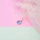 Aquamarine Quartz Oval 22K Gold Bezel Silver Charm Necklace