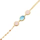 Pink And Aquamarine Quartz Gold Bezel Silver Bracelet Pink And Aquamarine Quartz Gold Bezel Silver Bracelet