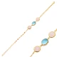 Pink And Aquamarine Quartz Gold Bezel Silver Bracelet Pink And Aquamarine Quartz Gold Bezel Silver Bracelet