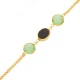 Oval Shape Quartz Stones Gold Bezel 925 Silver Bracelet - Sade 925 Silver Jewelry