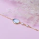 Aquamarine Quartz Oval Gold Bezel 925 Silver Bracelet - Sade 925 Silver Jewelry