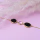 Black And Pink Quartz Gold Bezel 925 Silver Bracelet Black And Pink Quartz Gold Bezel 925 Silver Bracelet