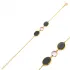 Black And Pink Quartz Gold Bezel 925 Silver Bracelet