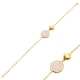 Pink Quartz Round Shell Gold Bezel 925 Silver Bracelet Pink Quartz Round Shell Gold Bezel 925 Silver Bracelet