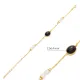 Black Quartz Oval Design Gold Bezel Bracelet Silver Jewelry Black Quartz Oval Design Gold Bezel Bracelet Silver Jewelry