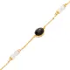 Black Quartz Oval Design Gold Bezel Bracelet Silver Jewelry Black Quartz Oval Design Gold Bezel Bracelet Silver Jewelry