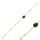 Black Quartz Oval Design Gold Bezel Bracelet Silver Jewelry Black Quartz Oval Design Gold Bezel Bracelet Silver Jewelry