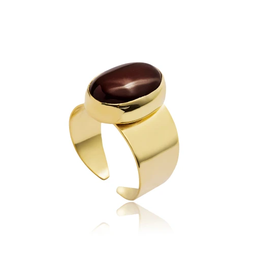Red Agate Adjustable 925 Sterling Silver Ring