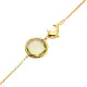 Olive Quartz Round Dolphin Gold Bezel Silver Bracelet Olive Quartz Round Dolphin Gold Bezel Silver Bracelet
