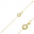 Olive Quartz Round Dolphin Gold Bezel Silver Bracelet