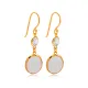 White Smoke Quartz Oval Gold Bezel 925 Silver Earrings