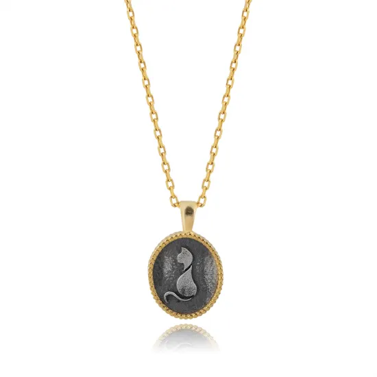 Turkish Cat Animal 925 Sterling Silver Necklace Turkish Cat Animal 925 Sterling Silver Necklace