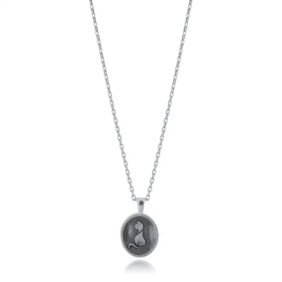 Turkish Cat Animal 925 Sterling Silver Necklace Turkish Cat Animal 925 Sterling Silver Necklace