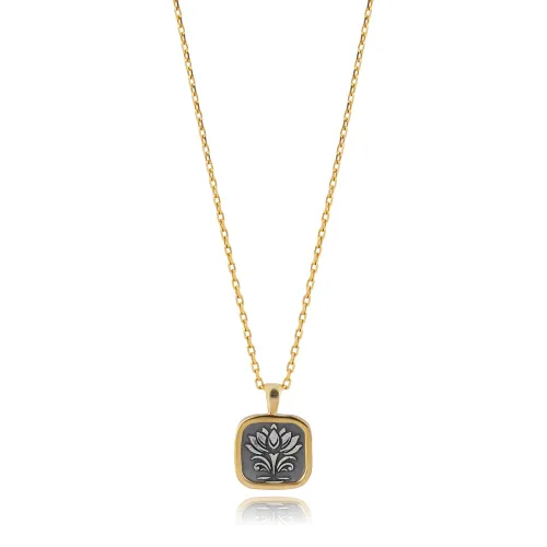 Egyptian Lotus Design 925 Charm Necklace